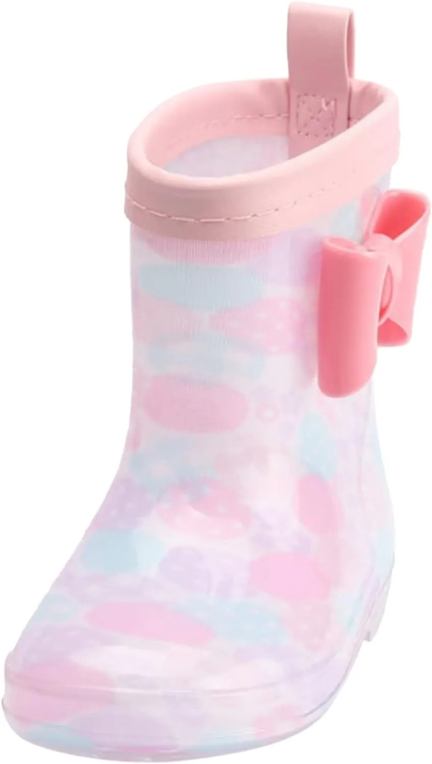 Toddler Kids Rain Boots Short Cute Rainbow Bow Rain Boots Baby Easy On Lightweight Fashion Casual Rain Boots