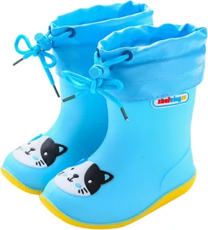 Toddler Rain Boots Waterproof Rainboots Outdoor Boys Girls Cute Water Shoes Non-Slip Rubber Mud Boots Lightweight