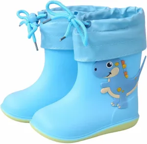 Toddler Rain Boots Waterproof Rubber Boots Kids Dinosaur Rain Boots for Girls Boys,Unisex-Child Water Shoes for Kids
