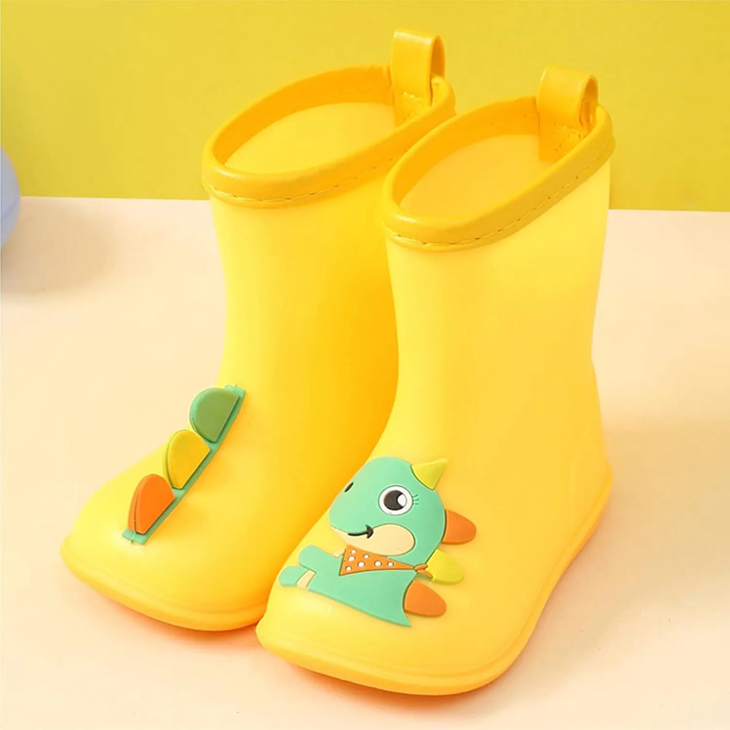 Toddler Slip On Rain Boots Kids Boys Girls Cute Cartoon Easy-on Lightweight Waterproof Easy On Garden Boots Large