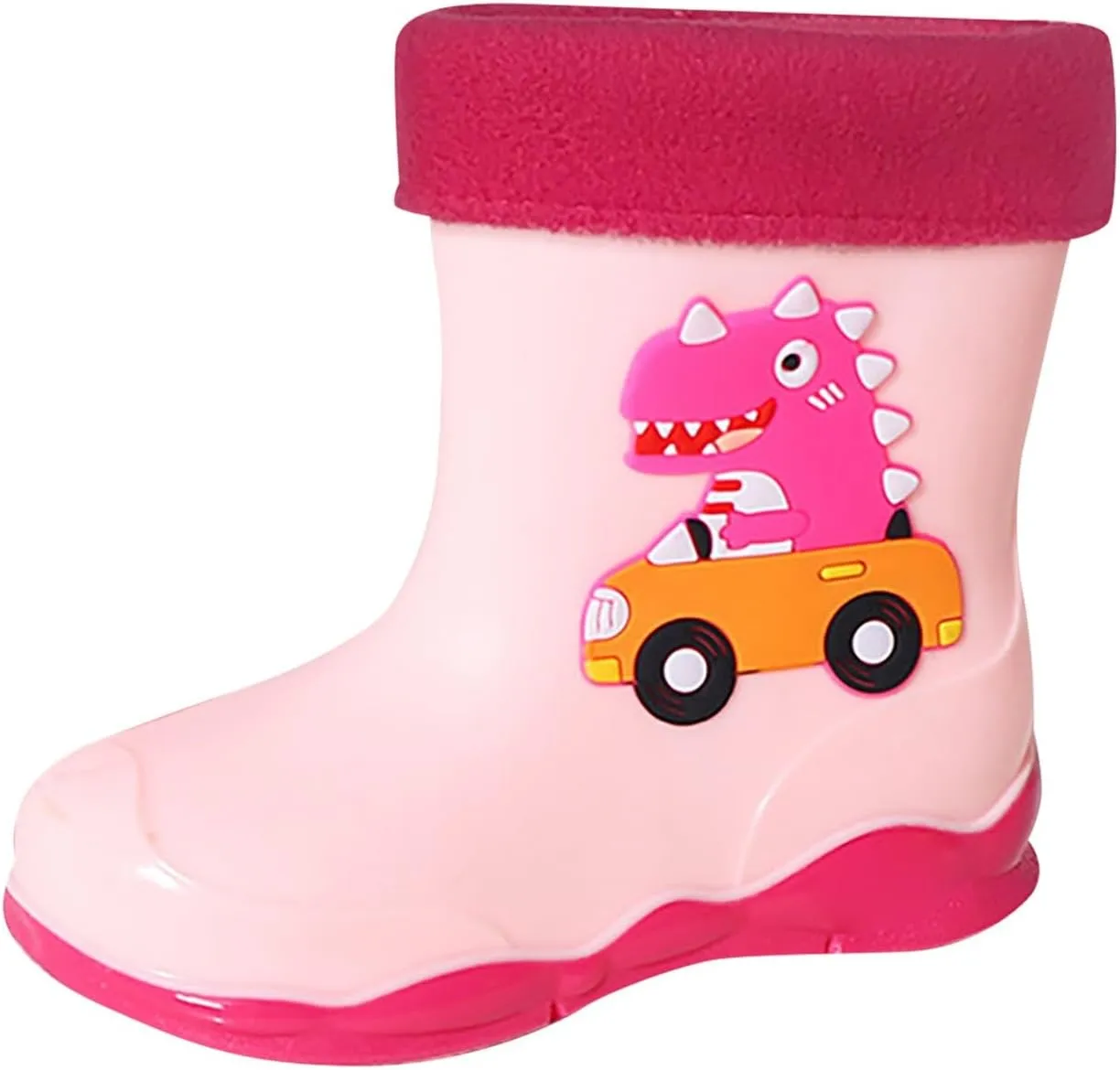 Unisex-Child Kids Rubber Waterproof Rain Boot for Boys and Girls Cute Dinosaur Cartoon Rain Shoes Mud Toddler Shoes