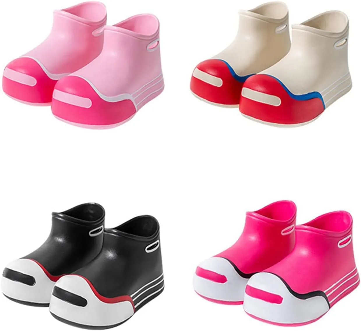 Unisex-Child Rain Boots Boys Girls Cute Short Rain Boots Waterproof Non Slip Water Boots Toddler Kids Newborn Booties