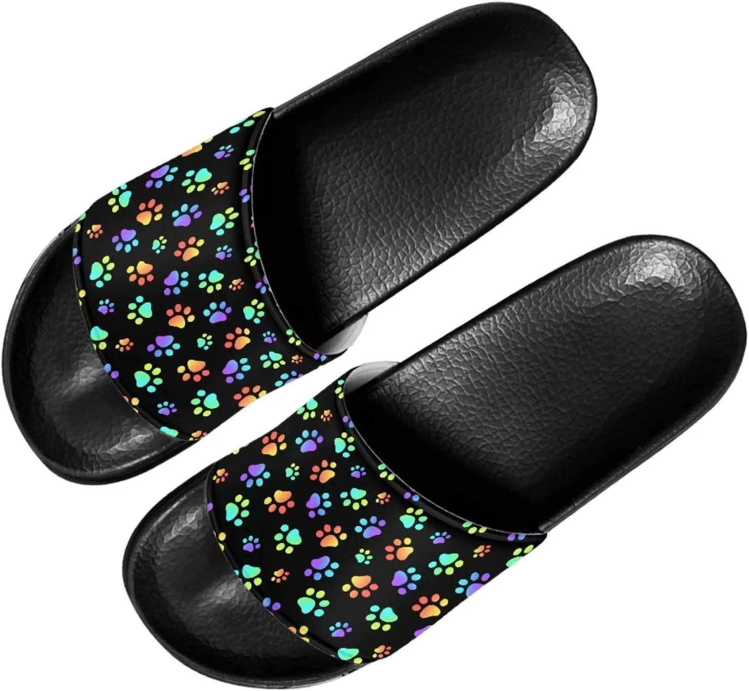 Unisex Slide Sandals with Soft Footbed Comfort Slides for Women and Men, Slide Sandals Leather Size 6-13.5