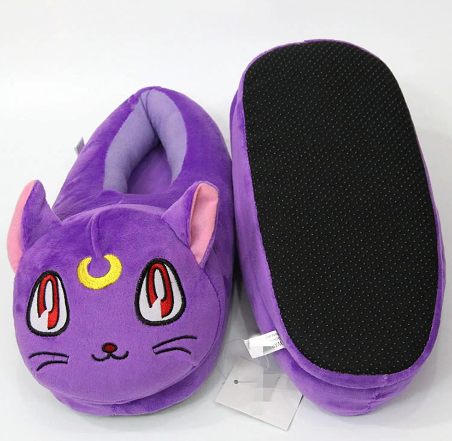 Unisex Slippers Cute Plush Cat Bedroom House Slippers Adult Anti Slip Loafers Shoes