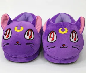 Unisex Slippers Cute Plush Cat Bedroom House Slippers Adult Anti Slip Loafers Shoes