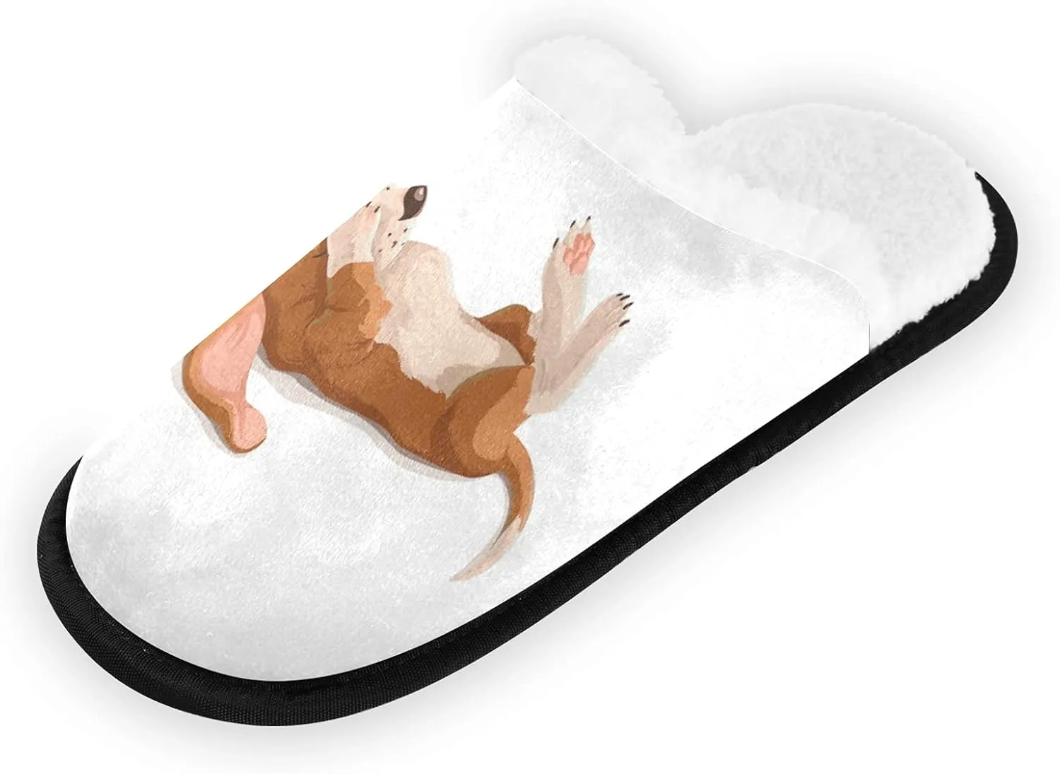 Unisex Slippers Fuzzy Feet Plush Slippers Anti-Slip Warm House Shoes M/L