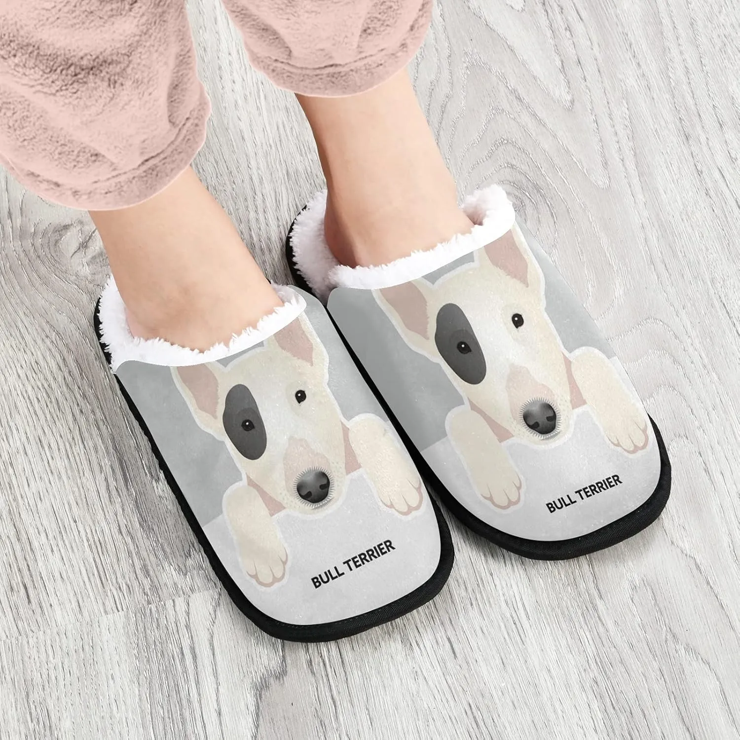 Unisex Slippers Fuzzy Feet Plush Slippers Anti-Slip Warm House Shoes M/L
