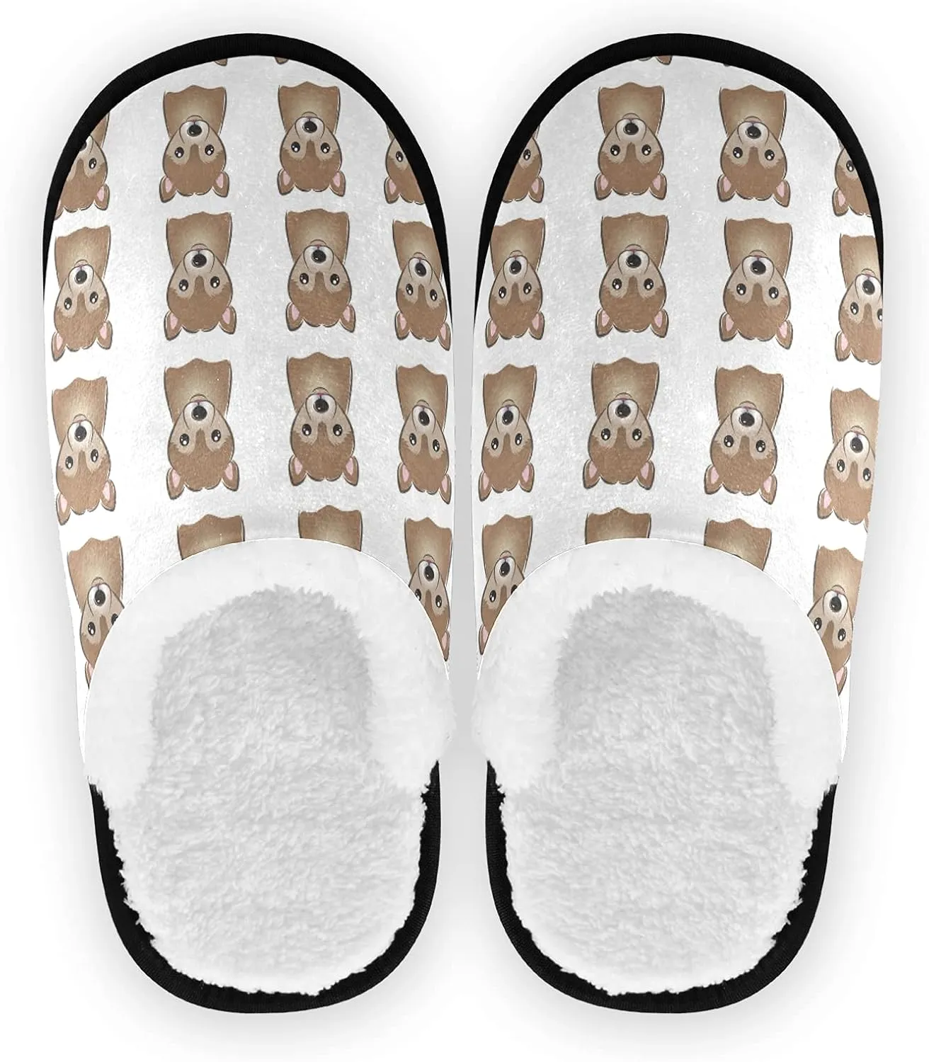 Unisex Slippers Fuzzy Feet Plush Slippers Anti-Slip Warm House Shoes M/L