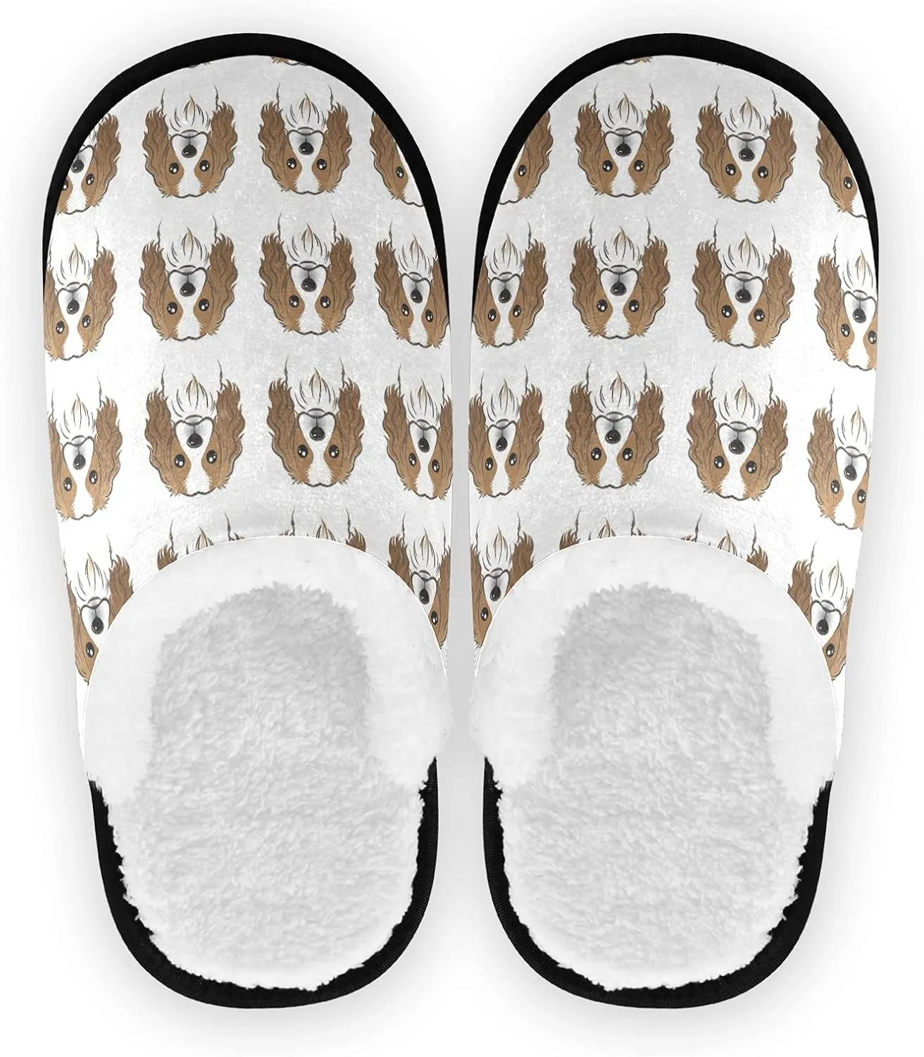 Unisex Slippers Fuzzy Feet Plush Slippers Anti-Slip Warm House Shoes M/L