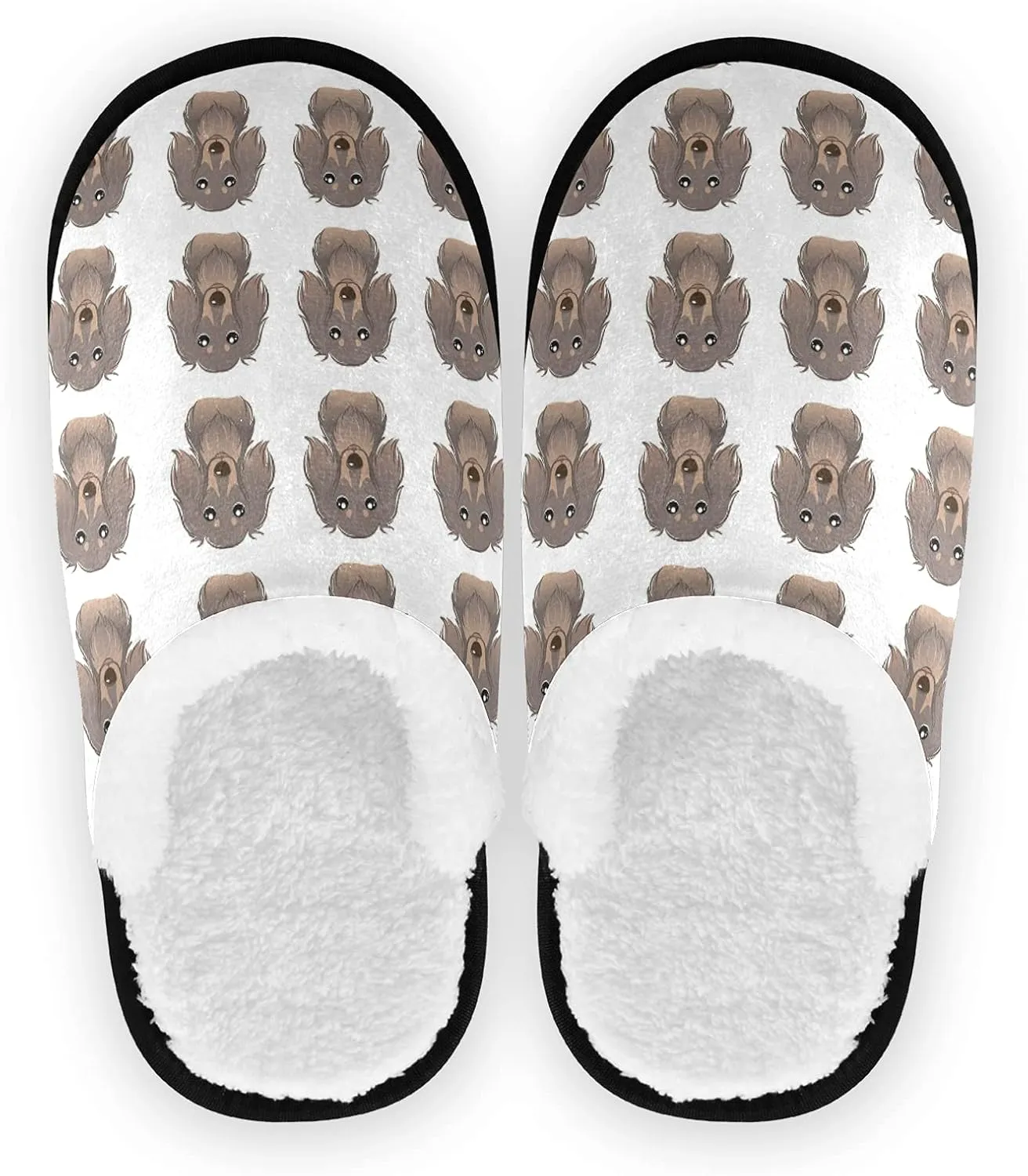Unisex Slippers Fuzzy Feet Plush Slippers Anti-Slip Warm House Shoes M/L