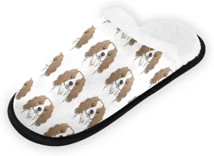 Unisex Slippers Fuzzy Feet Plush Slippers Anti-Slip Warm House Shoes M/L