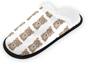 Unisex Slippers Fuzzy Feet Plush Slippers Anti-Slip Warm House Shoes M/L