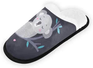 Unisex Slippers Fuzzy Feet Plush Slippers Anti-Slip Warm House Shoes M/L