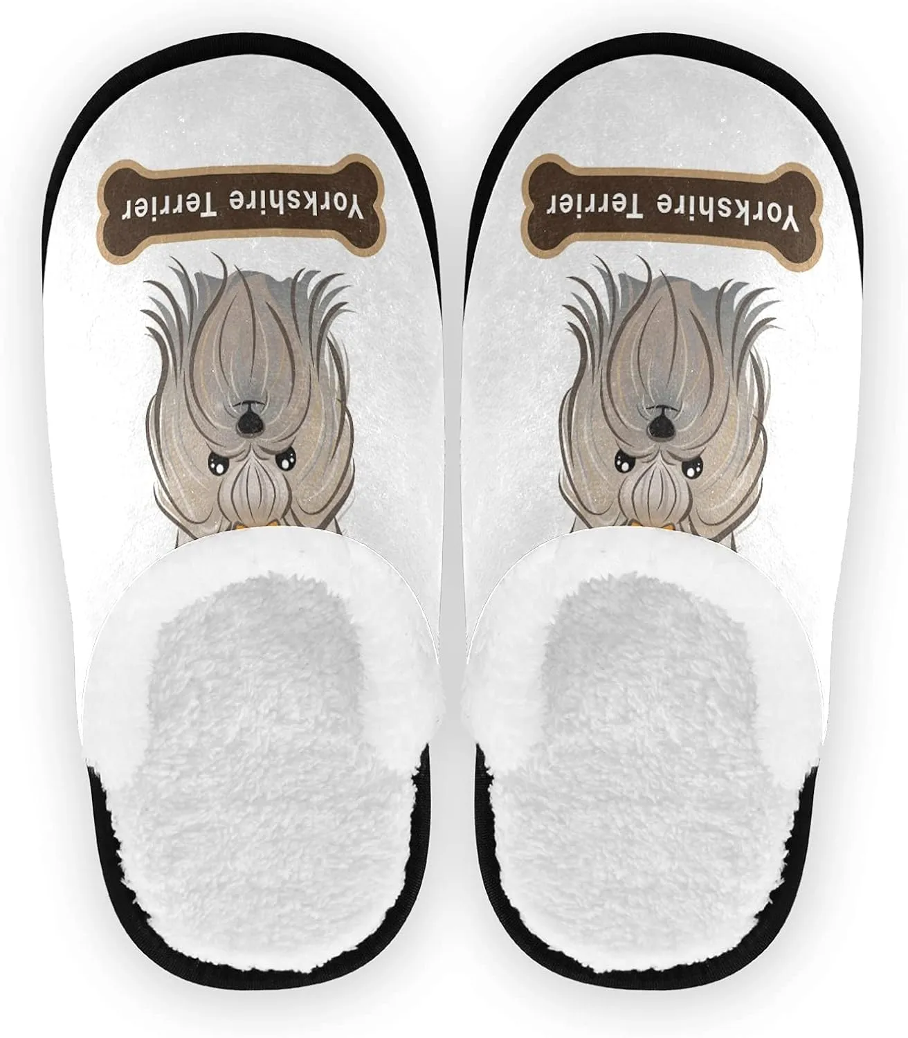 Unisex Slippers Fuzzy Feet Plush Slippers Anti-Slip Warm House Shoes M/L