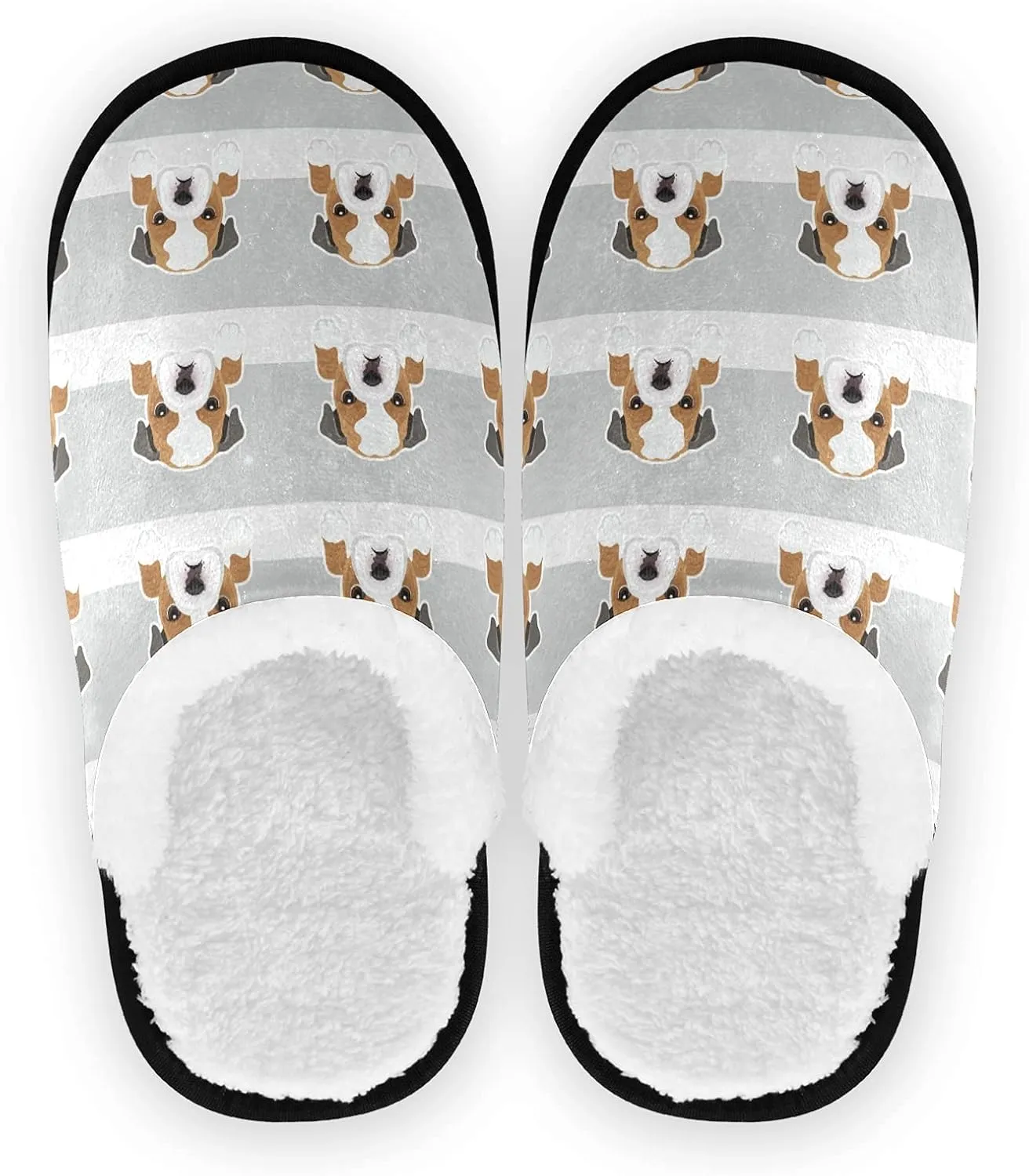 Unisex Slippers Fuzzy Feet Plush Slippers Anti-Slip Warm House Shoes M/L
