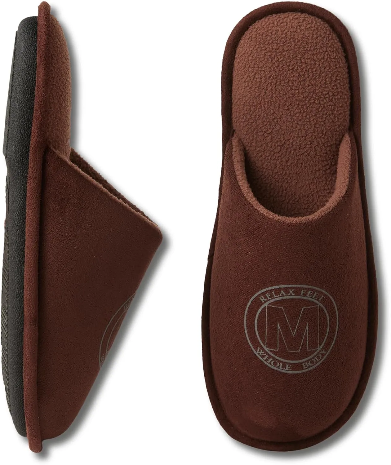 WALKFUN House Slippers for Men Two-Tone Indoor Slip on House Shoes Memory Foam Home Full Toe Comfortable Home Slippers Indoor Outdoor