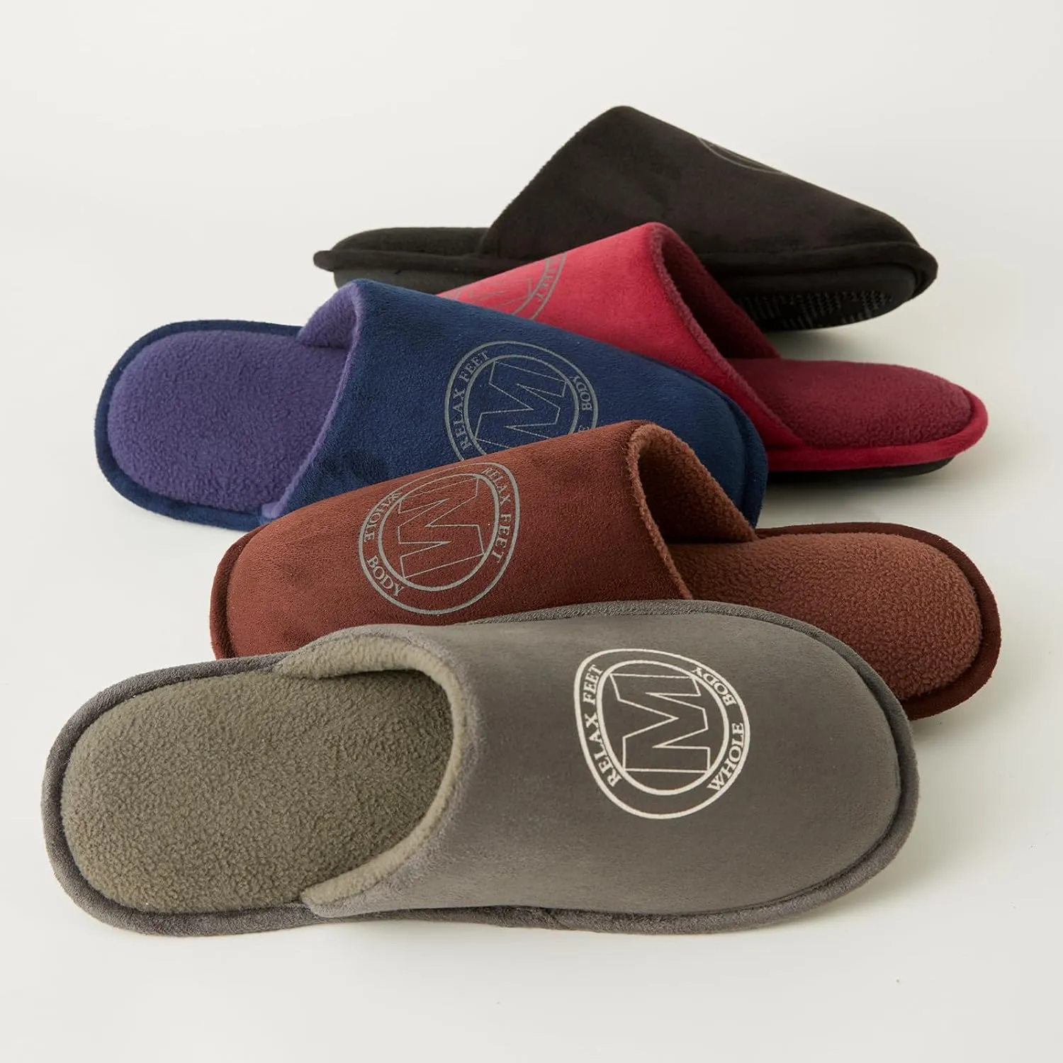 WALKFUN House Slippers for Men Two-Tone Indoor Slip on House Shoes Memory Foam Home Full Toe Comfortable Home Slippers Indoor Outdoor