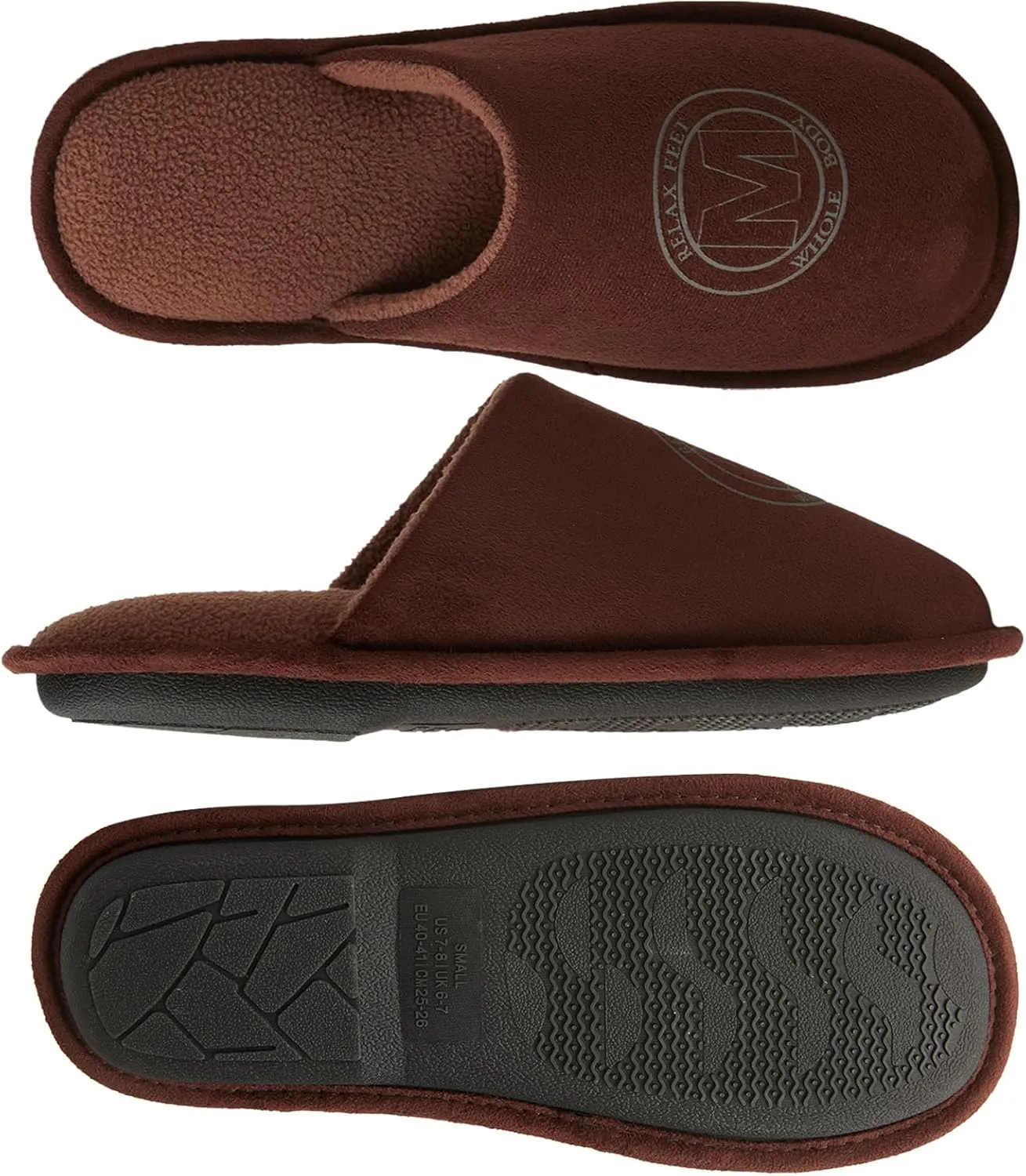 WALKFUN House Slippers for Men Two-Tone Indoor Slip on House Shoes Memory Foam Home Full Toe Comfortable Home Slippers Indoor Outdoor