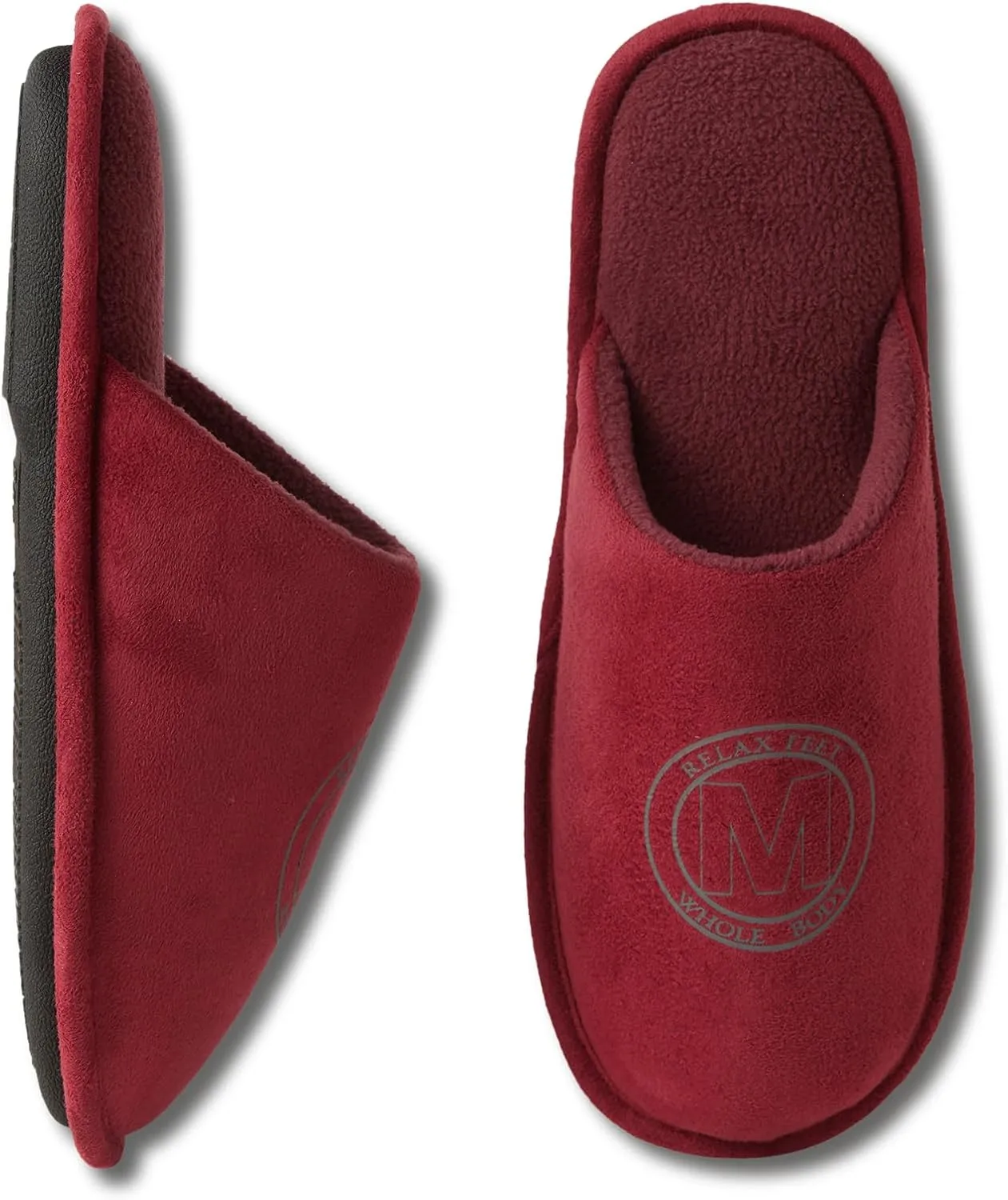 WALKFUN House Slippers for Men Two-Tone Indoor Slip on House Shoes Memory Foam Home Full Toe Comfortable Home Slippers Indoor Outdoor