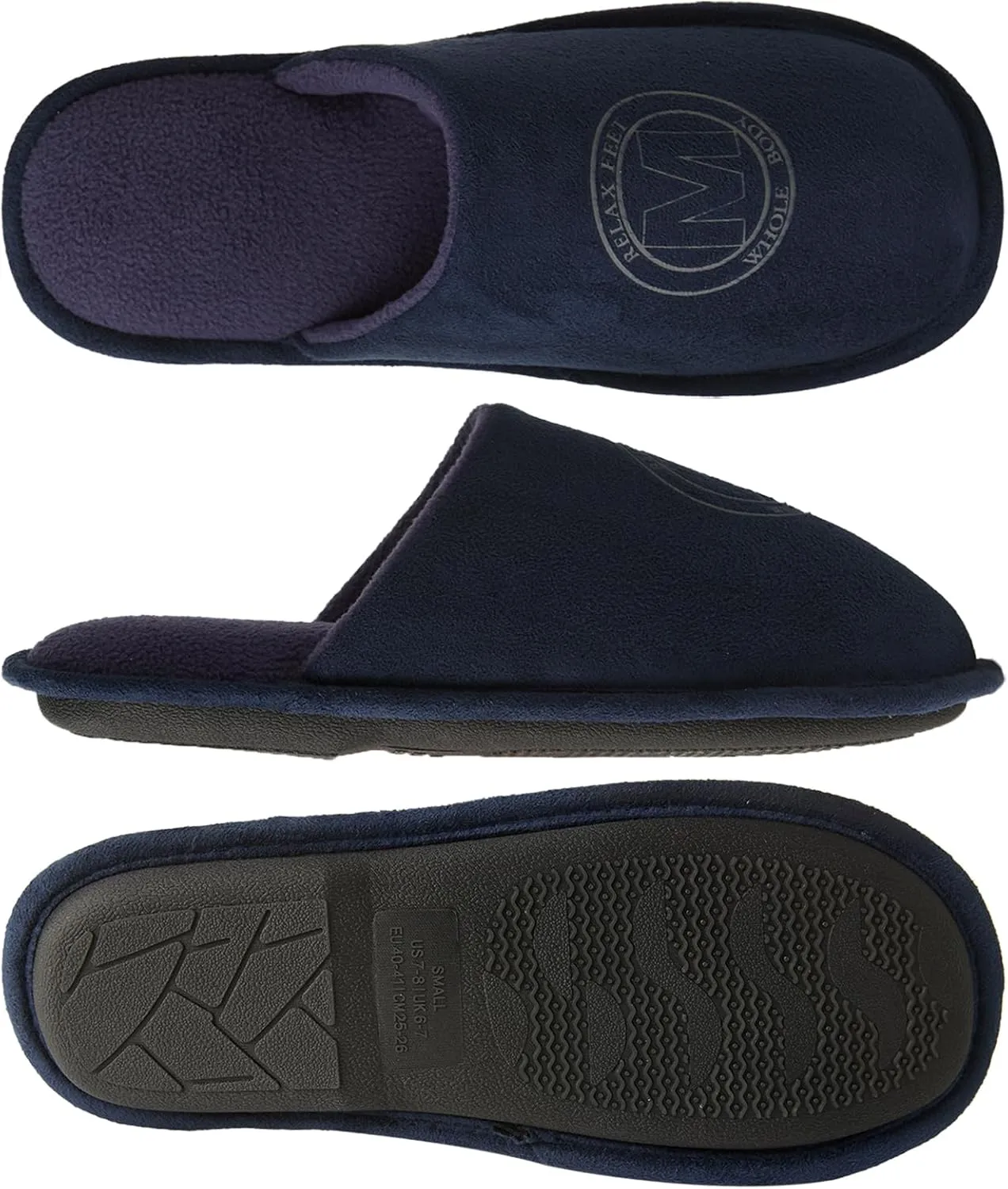 WALKFUN House Slippers for Men Two-Tone Indoor Slip on House Shoes Memory Foam Home Full Toe Comfortable Home Slippers Indoor Outdoor