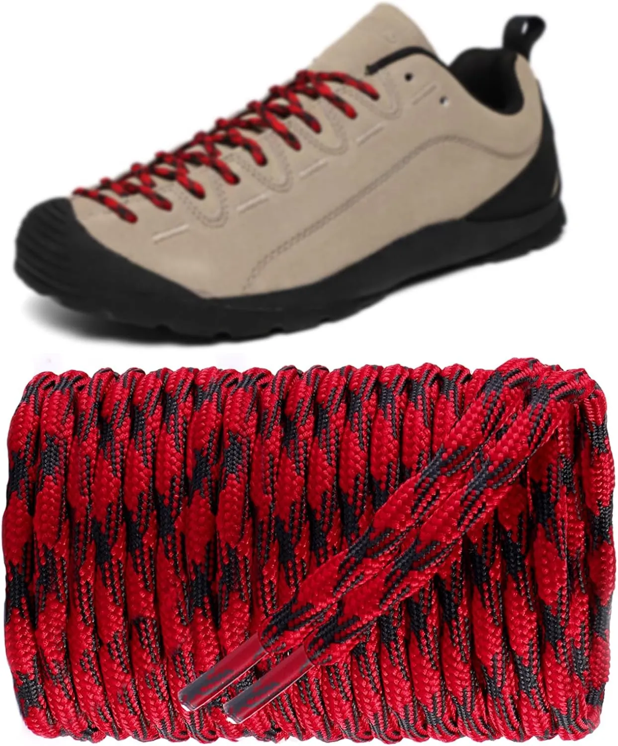 Wave Shape Boot Laces for KEEN Hiking Shoes, 4.5mm Non Slip Round Heavy Duty Durable Shoelaces Replacement Strings