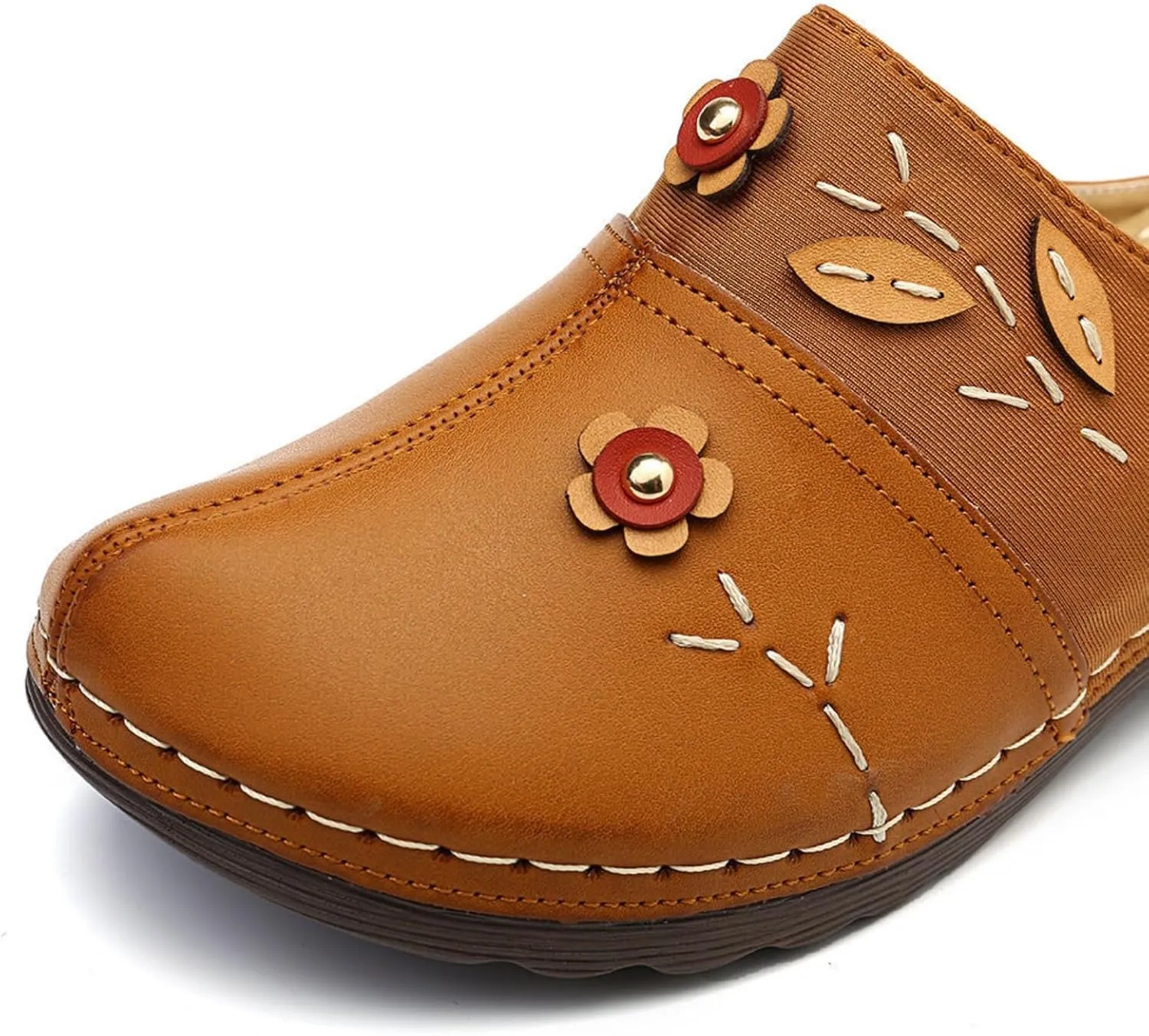 Wedge Orthopedic Sandals for Women Clogs Shoes Summer Casual Flowers Soft Slip On Mules Summer Comfortable Platform Sandals Beach Slippers