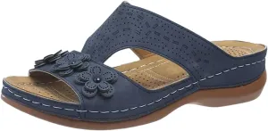 Wedge Orthopedic Sandals for Women Fishmouth Hollow Out Stylish Breathable Wedge Sandals Floral High Heeled Flat Wedge Slippers Summer Outdoor Walking Wedge Shoes