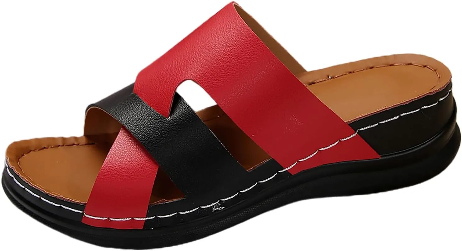 Wedge Sandals for Women Dressy Summer Comfortable Walking Sandals with Arch Support Fashion Casual Orthopedic Slides Shoes