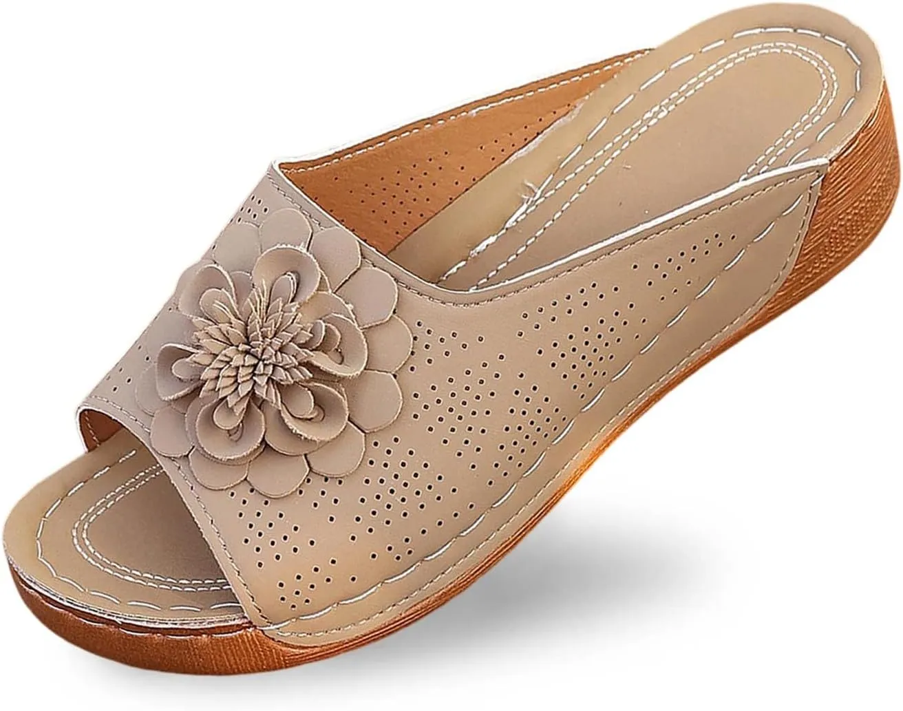 Wedge Sandals For Women Dressy Summer Slip On Orthopedic Flat Sandal, Womens Slides Comfortable Walking Platform Sandals