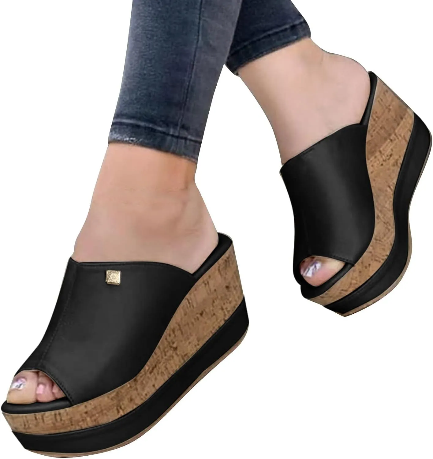 Wedge Sandals for Women Wide Fit Options with Memory Foam Insole and Adjustable Ankle Strap for Custom Comfortable Orthopedic Sandal Beach Dressy Flip Flops for Wide Toe 2025 Spring