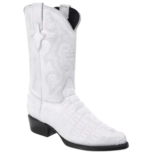 White Crocodile Print Boots