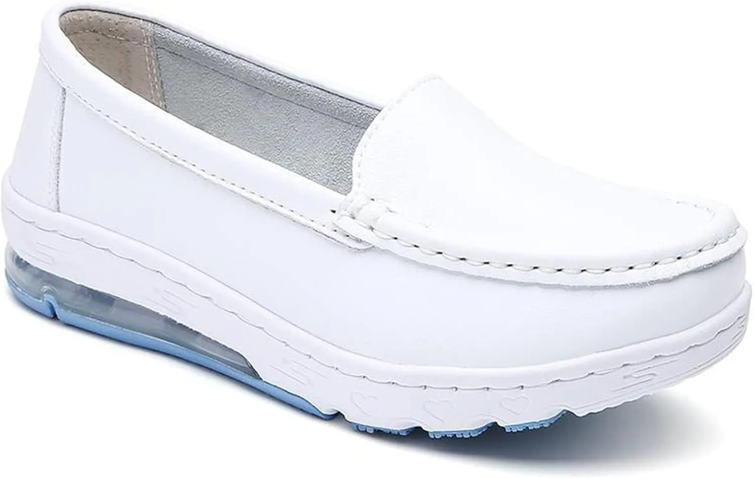White Healthcare Nursing Shoes Women,Professional Comfortable Orthopedic Nurse Work Shoes,Breathable Soft Non-Slip Sole Loafers Food Service Chef Shoes,with Arch Support