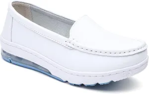 White Healthcare Nursing Shoes Women,Professional Comfortable Orthopedic Nurse Work Shoes,Breathable Soft Non-Slip Sole Loafers Food Service Chef Shoes,with Arch Support