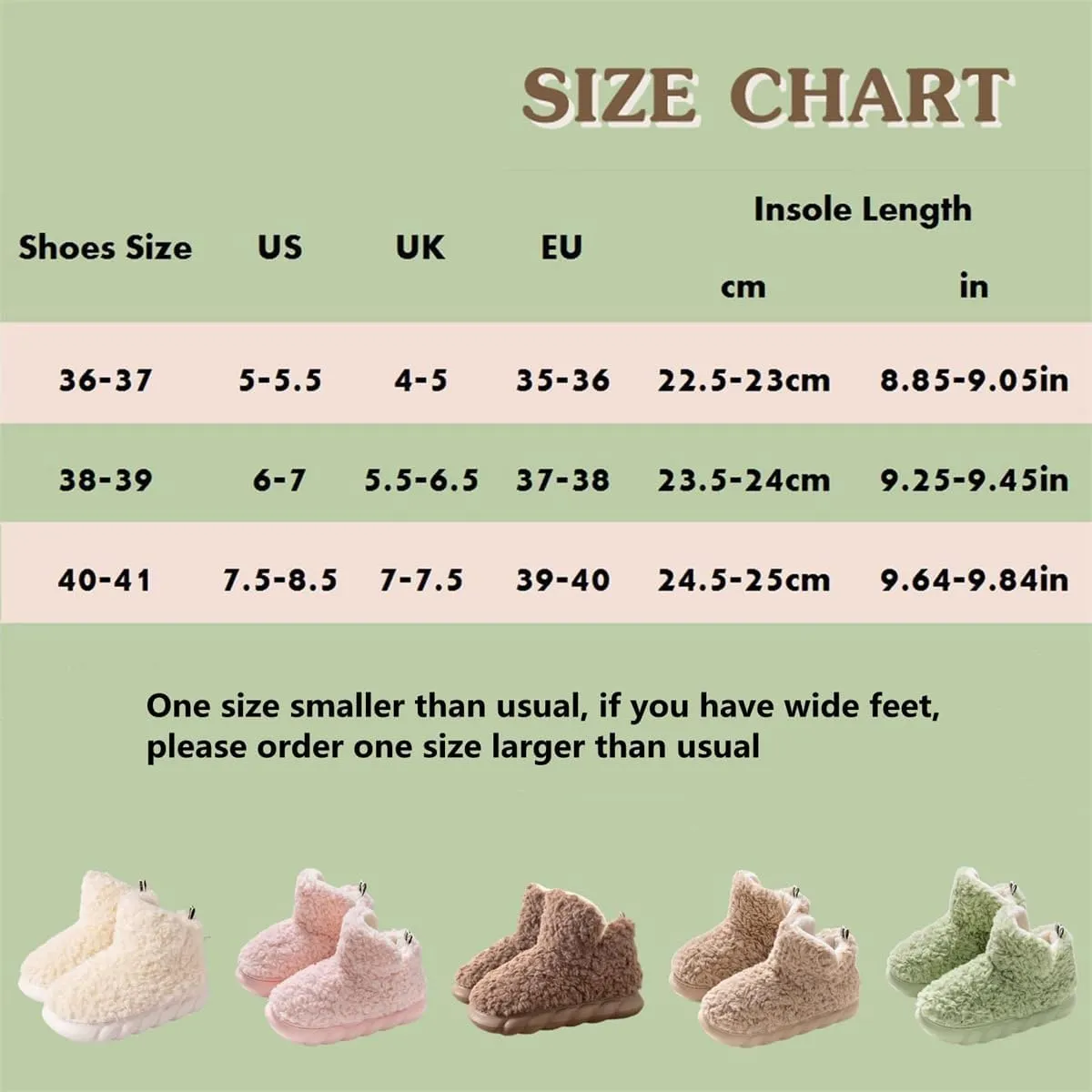 Winter Soft Warm Bootie Fluffy Plush Slip-On Booty Slipper, Women's Indoor Outdoor Lovely Fleece Booties (C,6-7)