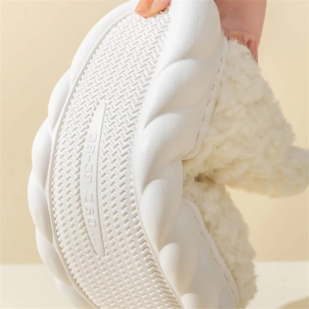 Winter Soft Warm Bootie Fluffy Plush Slip-On Booty Slipper, Women's Indoor Outdoor Lovely Fleece Booties (C,6-7)