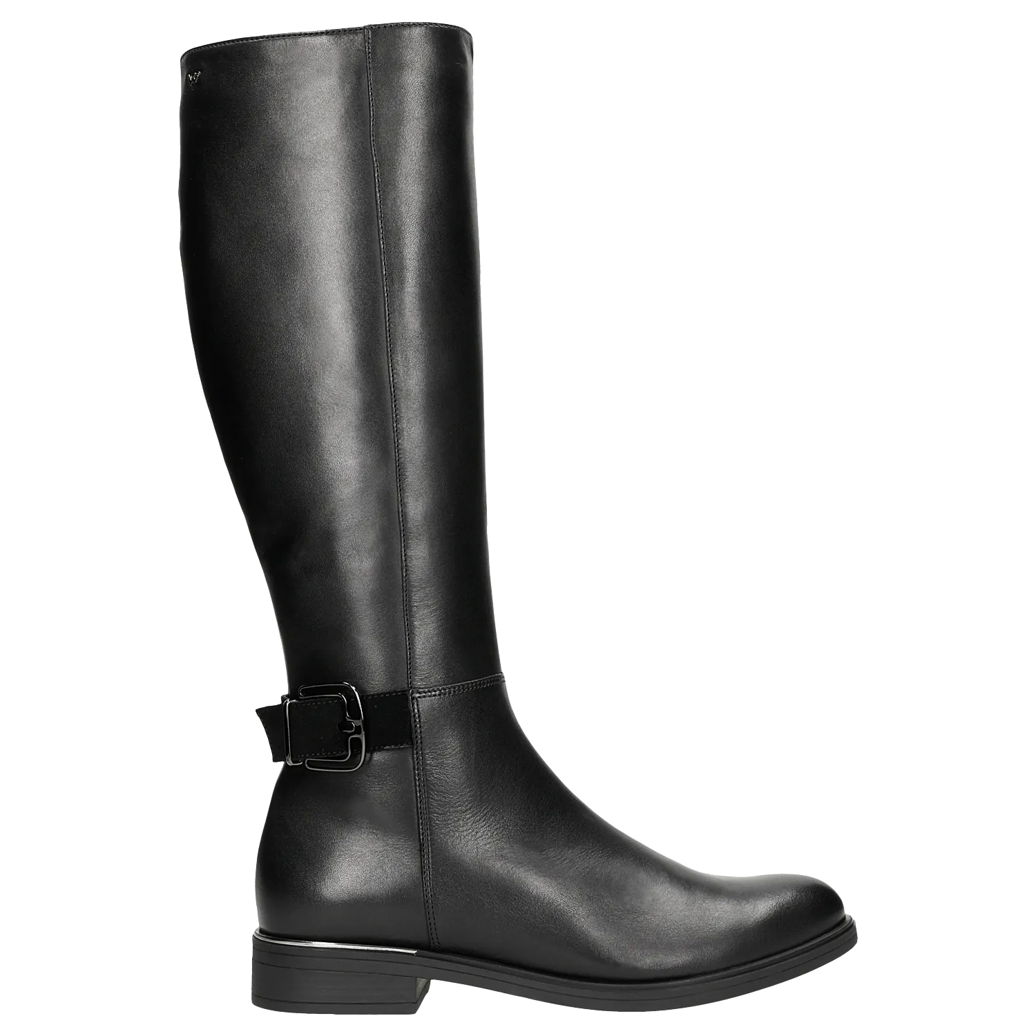 Wojas Black Insulated Leather Knee High Boots with Straps | 7101171