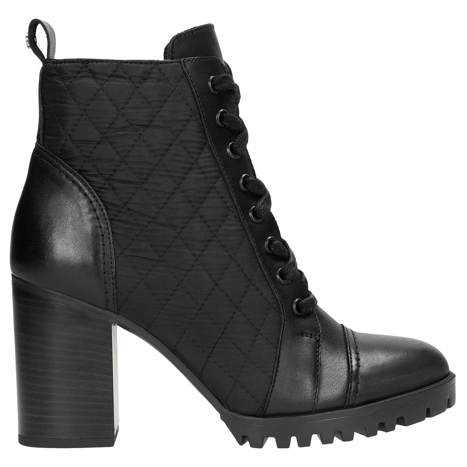 Wojas Black Quilted Leather Ankle Boots | 6405681