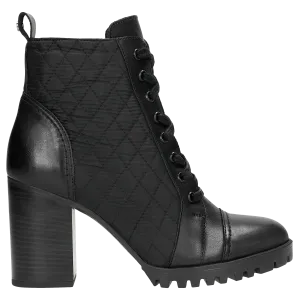 Wojas Black Quilted Leather Ankle Boots | 6405681