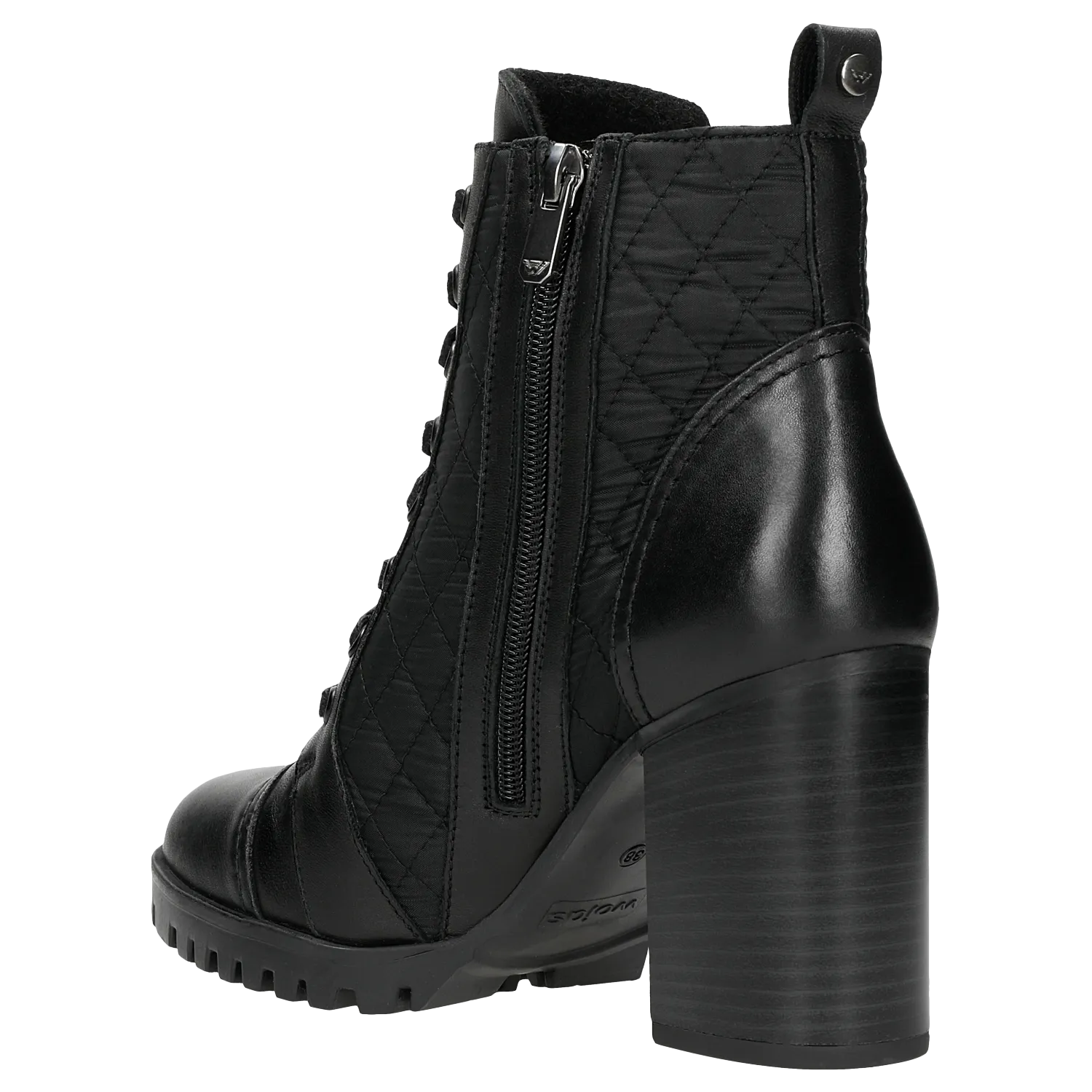 Wojas Black Quilted Leather Ankle Boots | 6405681