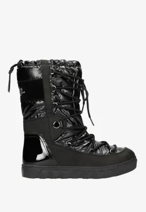 Wojas RELAKS Women's Black Leather Insulated Snow Boots | R5512181