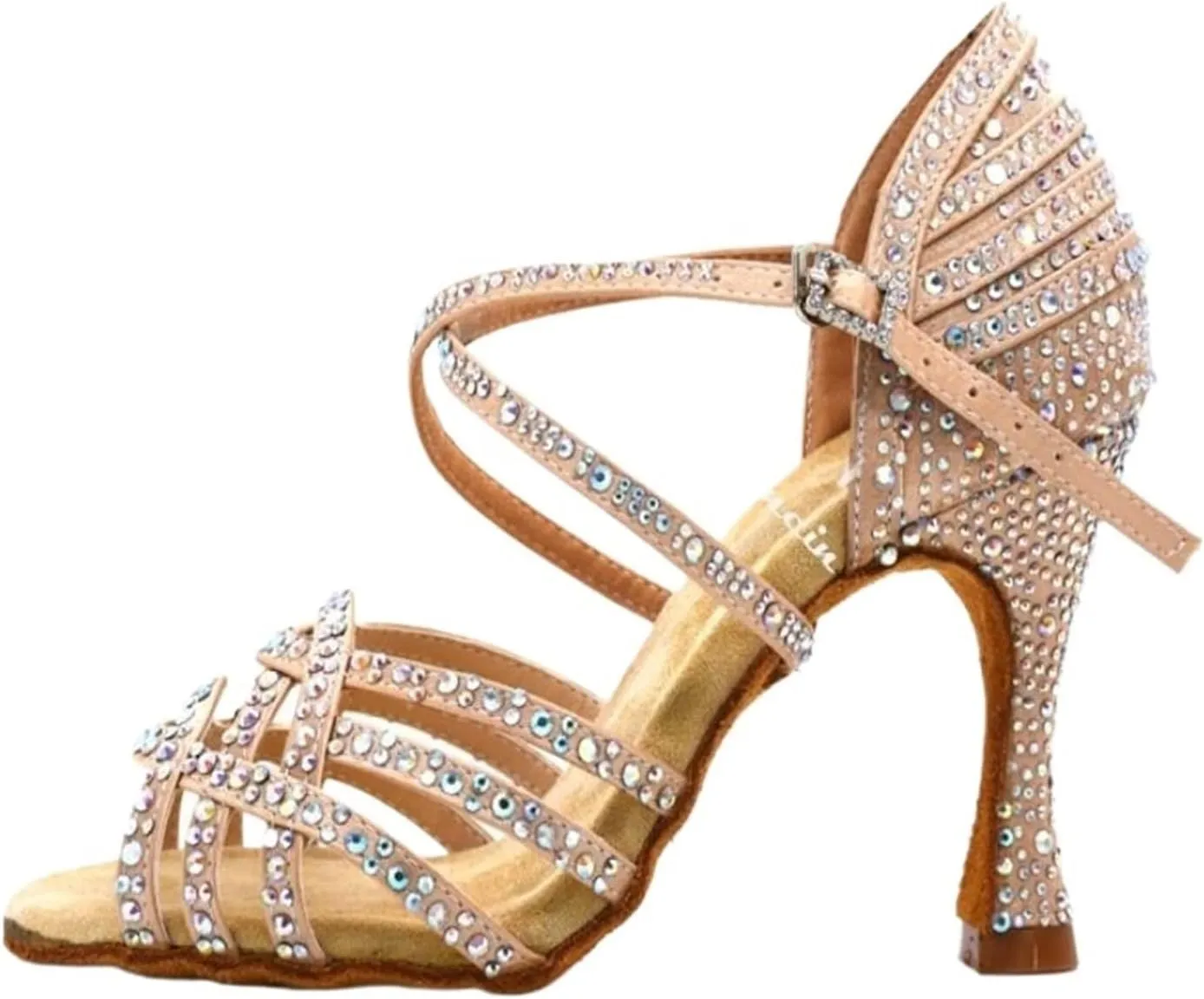 Women Salsa Dance Shoes Latin Ballroom Shoes Latin Dance Shoes Tango Party Shoes 9cm(Skin Heel 6cm,11)