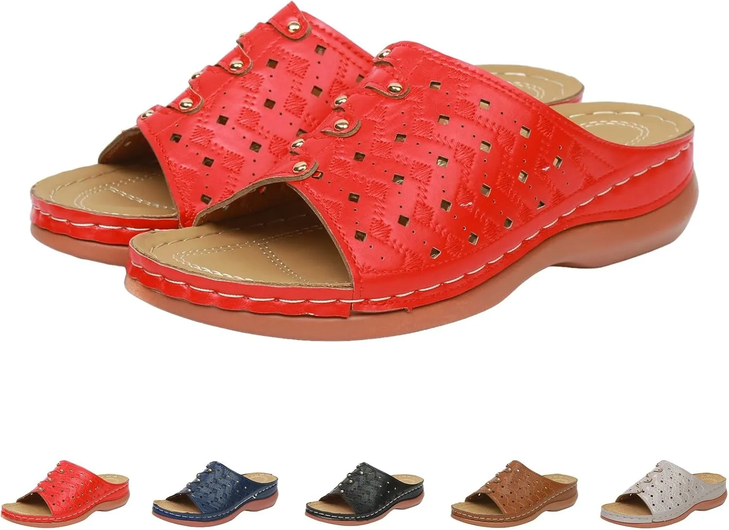 Women Shoes Wedge Heel Sandals Fashionable One Foot Wear Can Correct Arch Bohemian Sandals