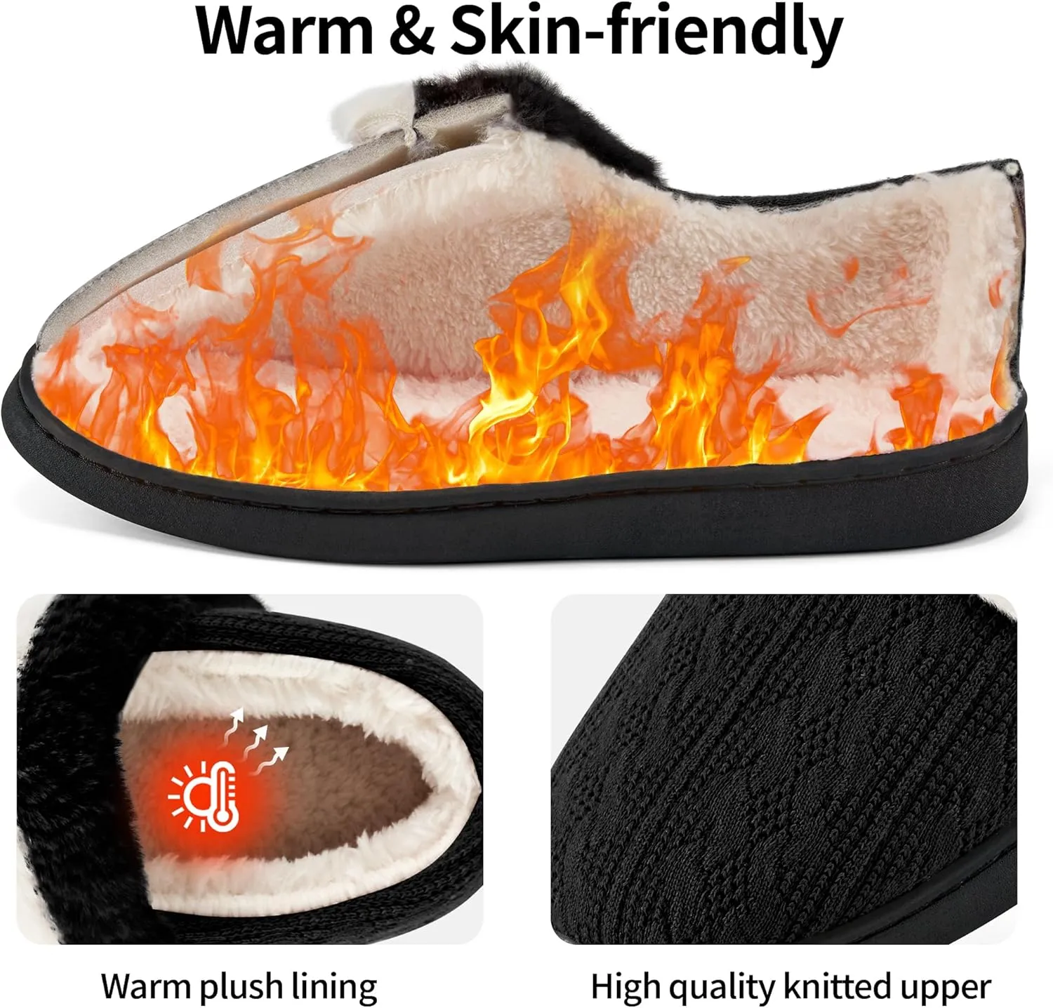 Women Slippers Fuzzy Ladies Shoes: Warm House Slippers for Indoor Outdoor