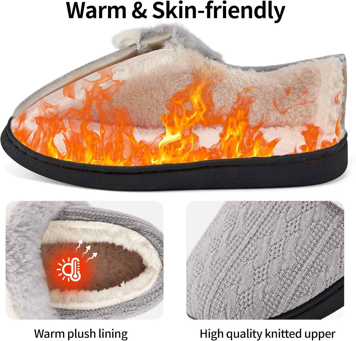 Women Slippers Fuzzy Ladies Shoes: Warm House Slippers for Indoor Outdoor