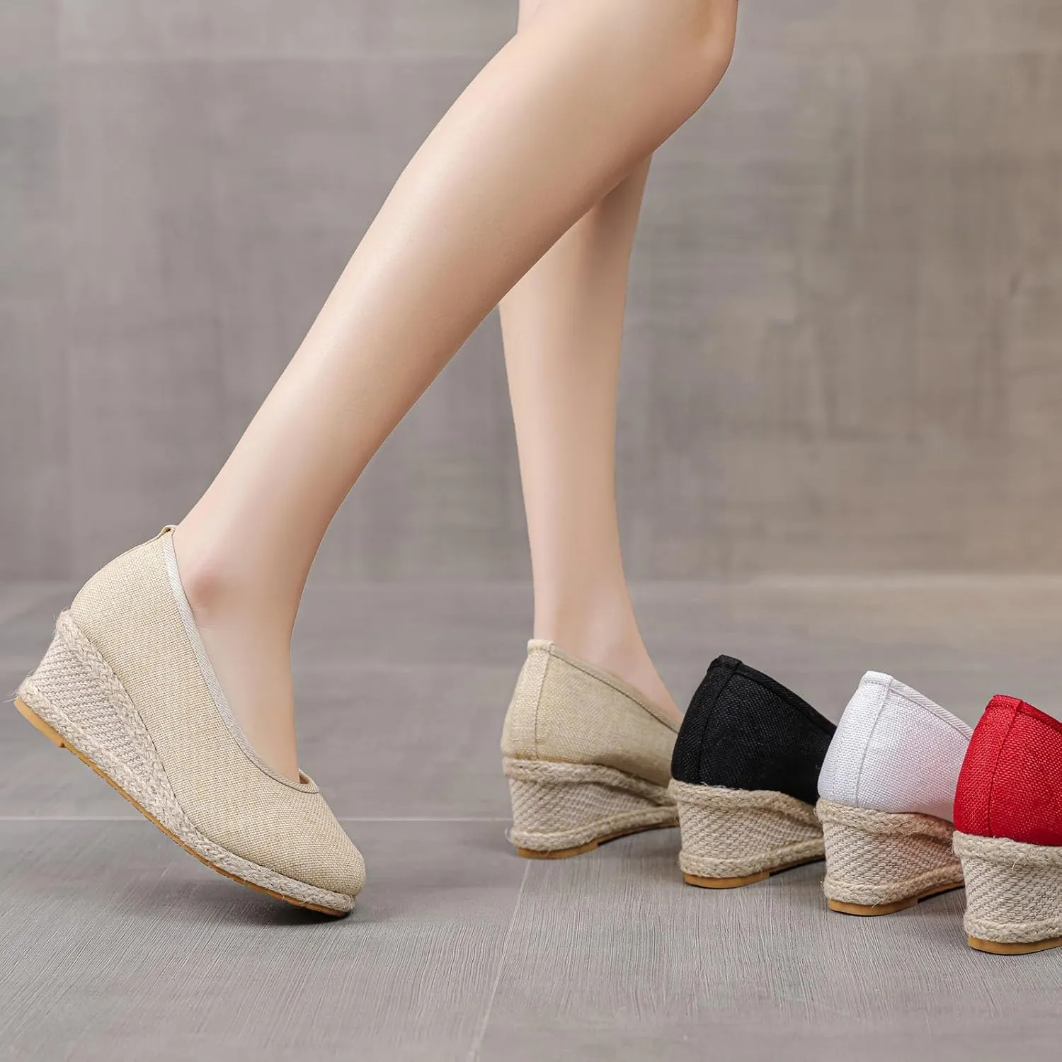 Women Wedge Sandals Elastic Ankle Strap Open Toe Flower Shoes Women Open Toe Flatform Fashion Sandals