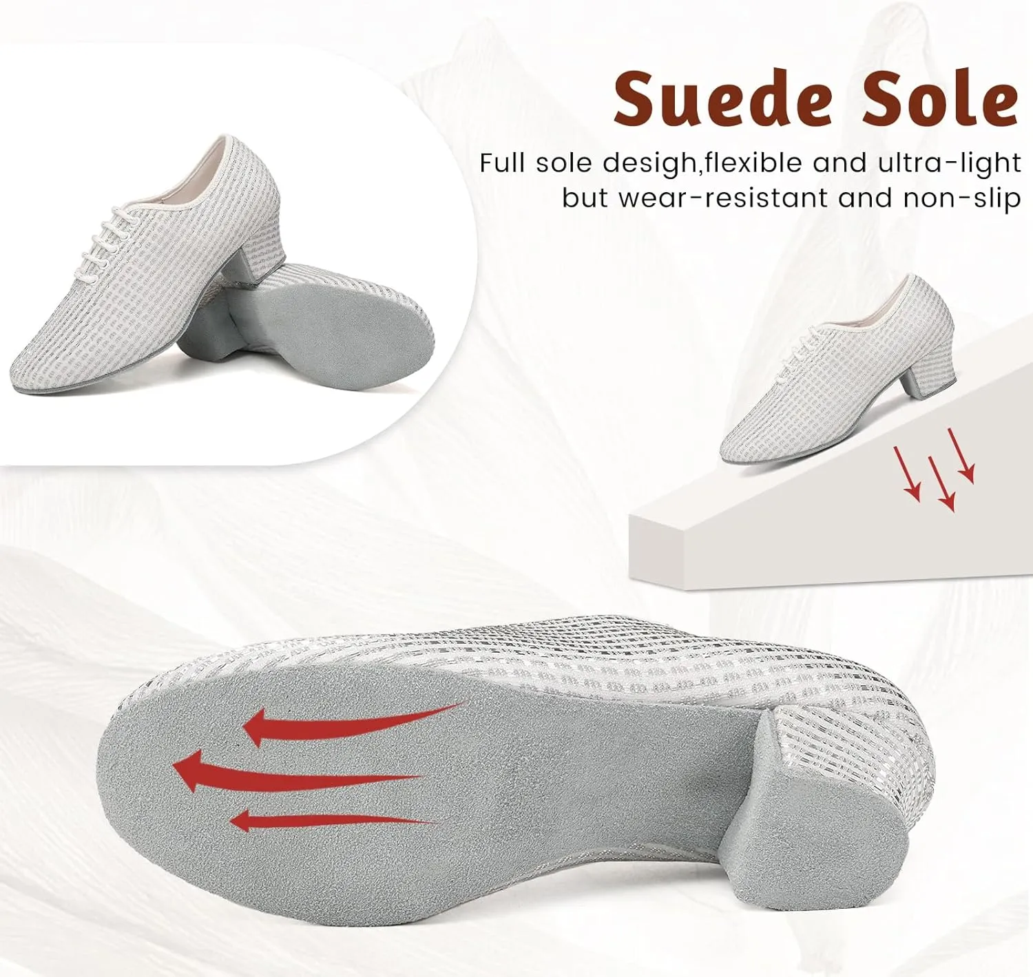 Women's Ballroom Dance Shoes Lace up Closed Toe Low Heel Professional Latin Tango Teaching Practice Dance Shoes,Model LHD-301