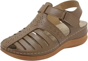 Womens Closed Toe Sandals Orthopedic Sandals with Arch Support Flip Flops for Women Comfortable Walking Sandals Cushion Footbed Platform Sandals Dressy Summer Slip on Sandals Casual Leather Sandals