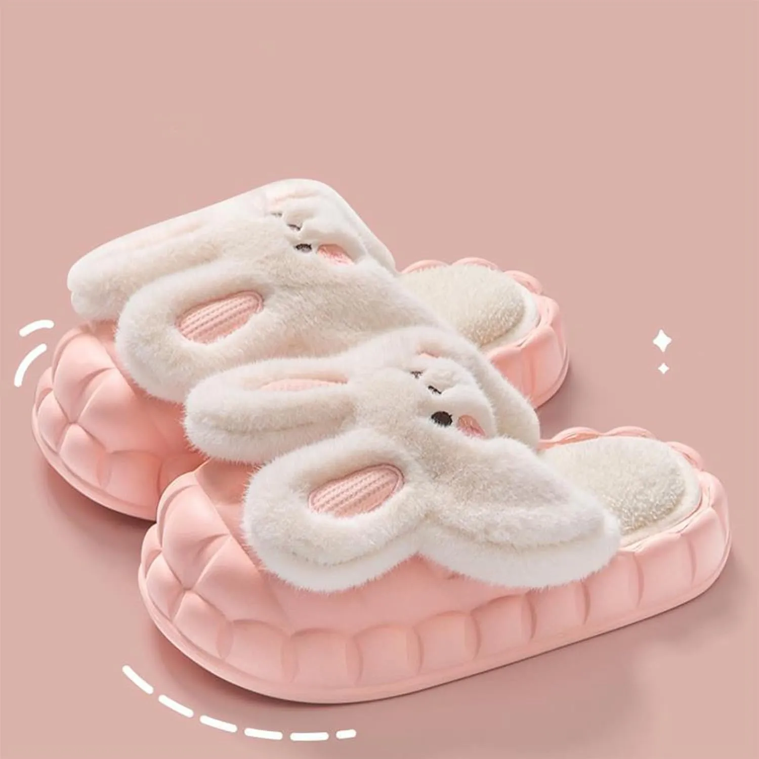 Womens Cute Bunny Animal Slippers Fluffy 3d Rabbit Indoor Outdoor House Slipper Shoes Comfortable Soft Home Slippers