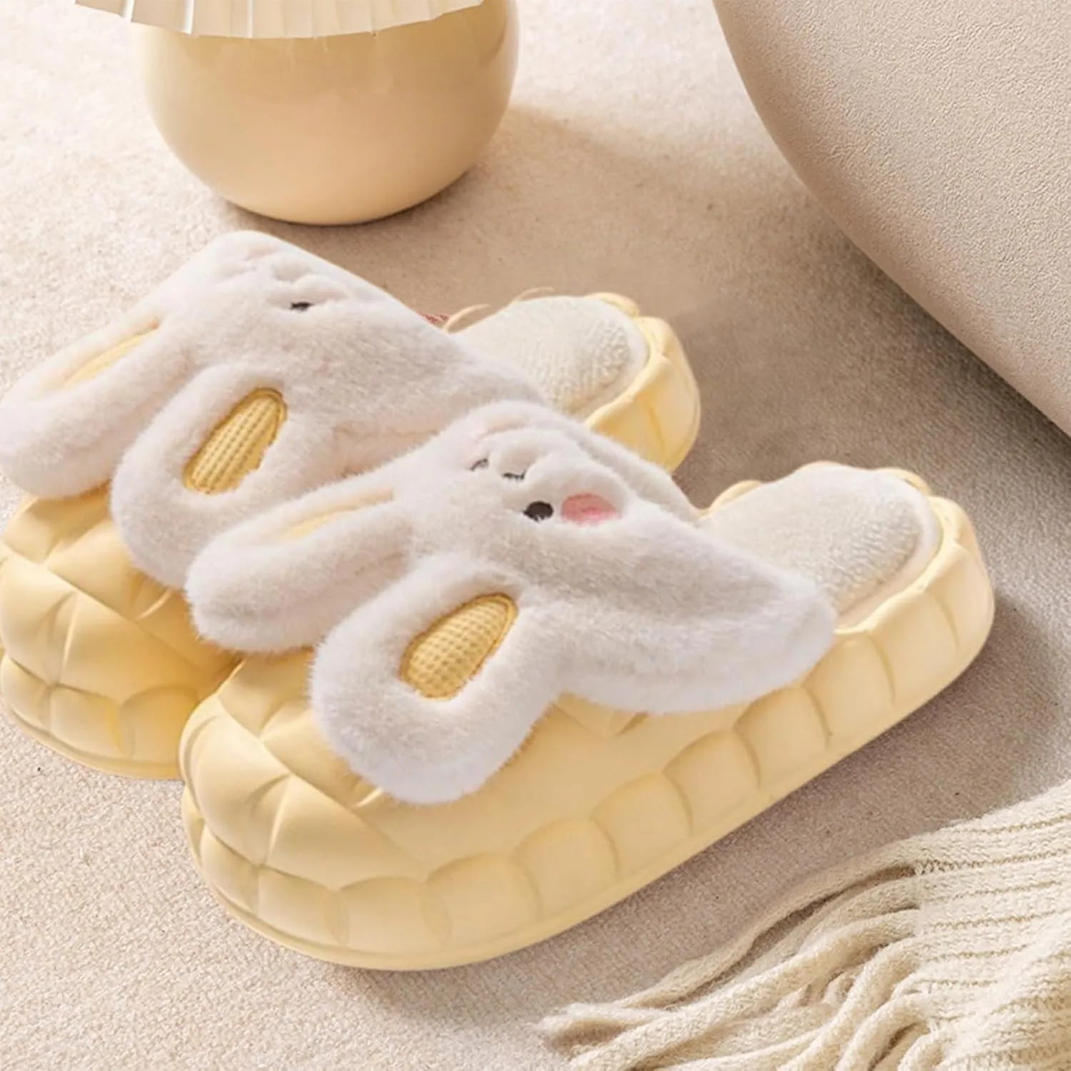 Womens Cute Bunny Animal Slippers Fluffy 3d Rabbit Indoor Outdoor House Slipper Shoes Comfortable Soft Home Slippers