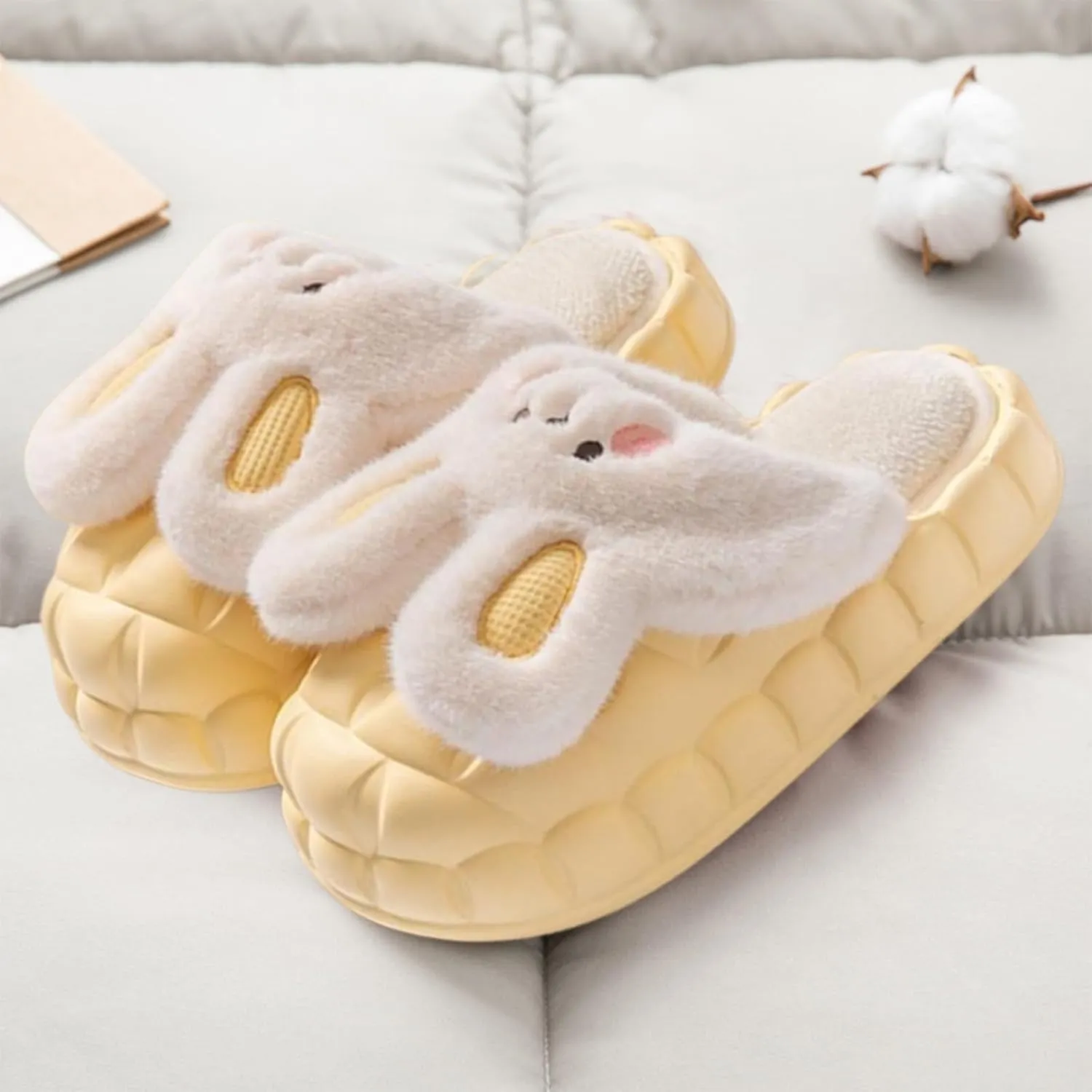 Womens Cute Bunny Animal Slippers Fluffy 3d Rabbit Indoor Outdoor House Slipper Shoes Comfortable Soft Home Slippers